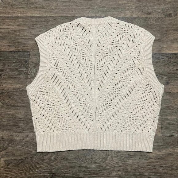 Marine Layer Brooke Sweater in Oatmeal Cream Sleeveless Size Medium - Picture 8 of 9